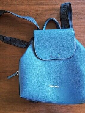 NWOT Calvin Klein Millie Turquoise Aegean Blue Teal Backpack  Bag Purse Book Bag